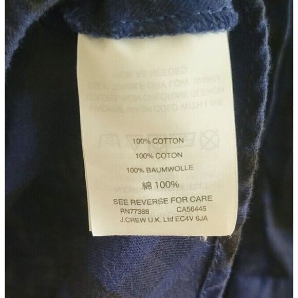 Madewell Wrap Front Plaid Shirt Navy  Long Sleeve Size Medium H3254 - Picture 7 of 8